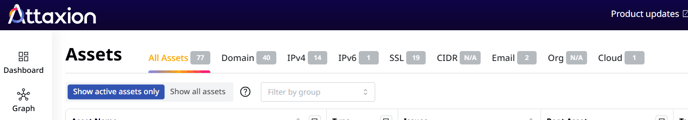 Assets tab on paid plan