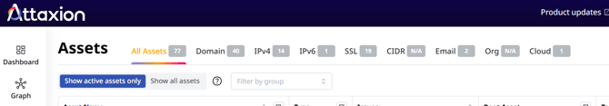 Assets tab on paid plan