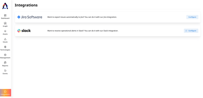 Attaxion integrations menu