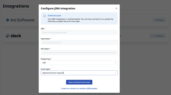 Configuring a Jira integration with Attaxion: credentials