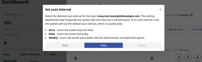 scanning frequency selection for mssp